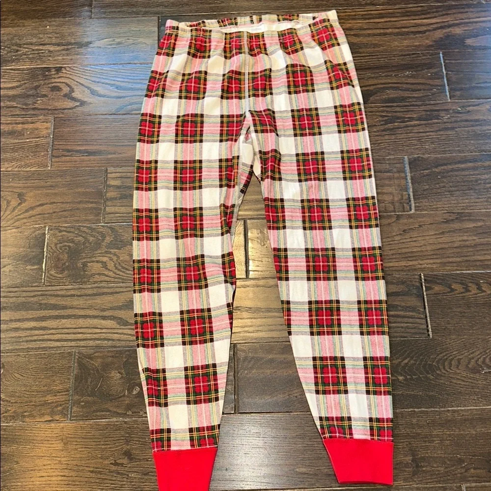 Hanna Andersson Red and White Plaid Pajama Bottoms size XLarge organic cotton